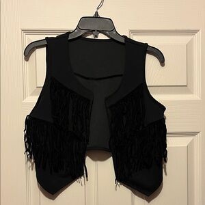 Gomorn Black Western Tassel Vest - Size M
